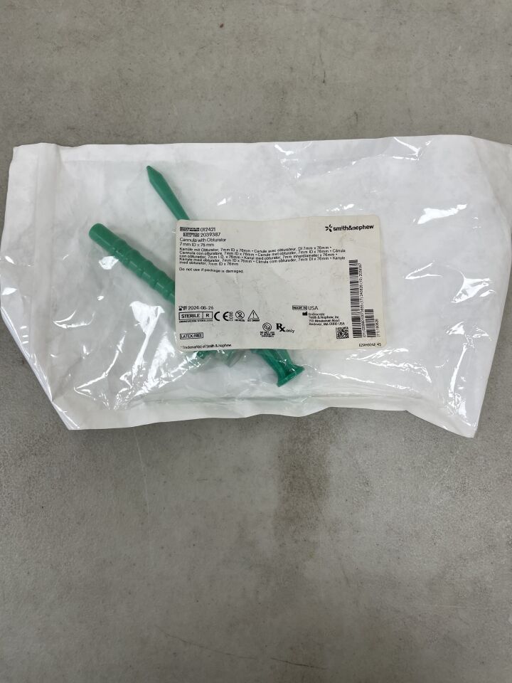 12421 - SMITH & NEPHEW - Universal Cannula Kit, 7 ID x 76 mm Length, Green, (EA) - ( Expiry Date: 2024-08-26 )