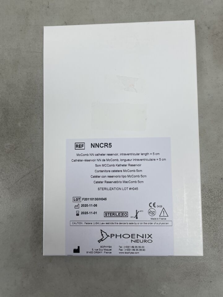 NNCR5 - SOPHYSA - Ventricular Catheter w/Reservoir, Pediatric, Right Angle, 5cm, (BX/1) - ( Expiry Date: 2025-11-01 )