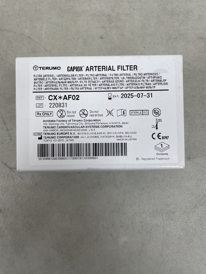 CX*AF02 - TERUMO - Capiox Arterial Filter, (BX/1) - ( Expiry Date: 2025-07-31 )