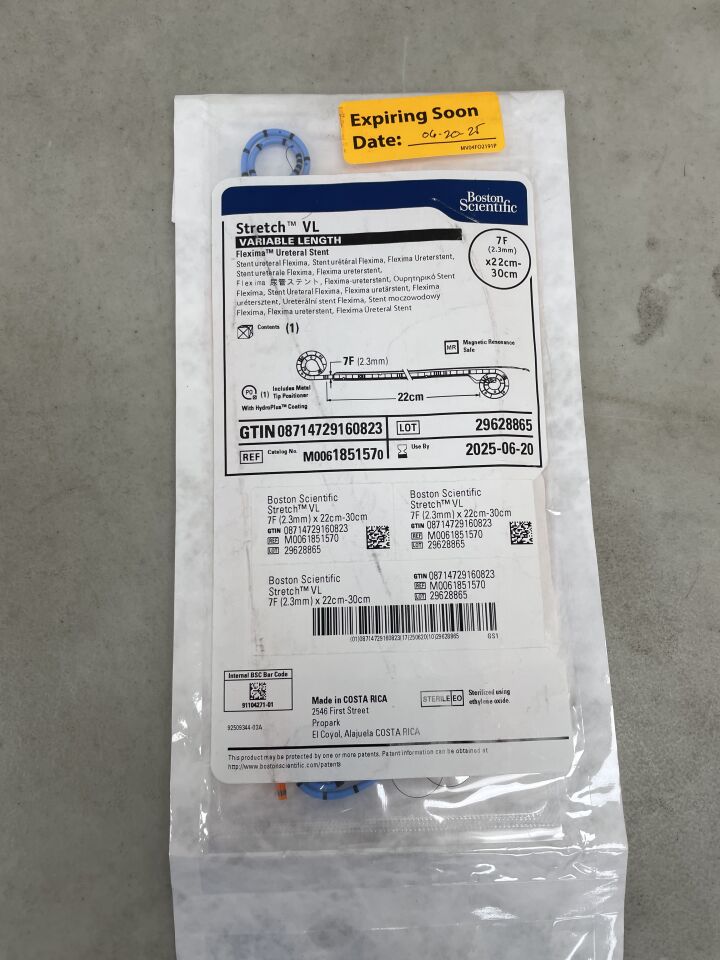 185157 - BOSTON SCIENTIFIC - Stretch VL Variable Length Flexima Ureteral Stent 7F, (EA) - ( Expiry Date: 2025-06-20 )