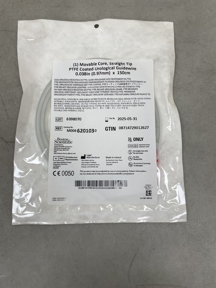 620103 - BOSTON SCIENTIFIC - PTFE Coated Urological Guidewire, 0.97mm x 150cm, (EA) - ( Expiry Date: 2025-05-31 )