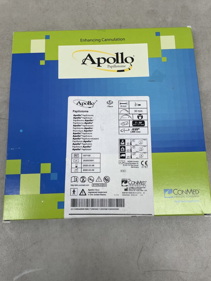 7105 - CONMED - Apollo Tapered Tip Triple Lumen Papillotomes, 30mm, (BX/1) - ( Expiry Date: 2025-03-08 )
