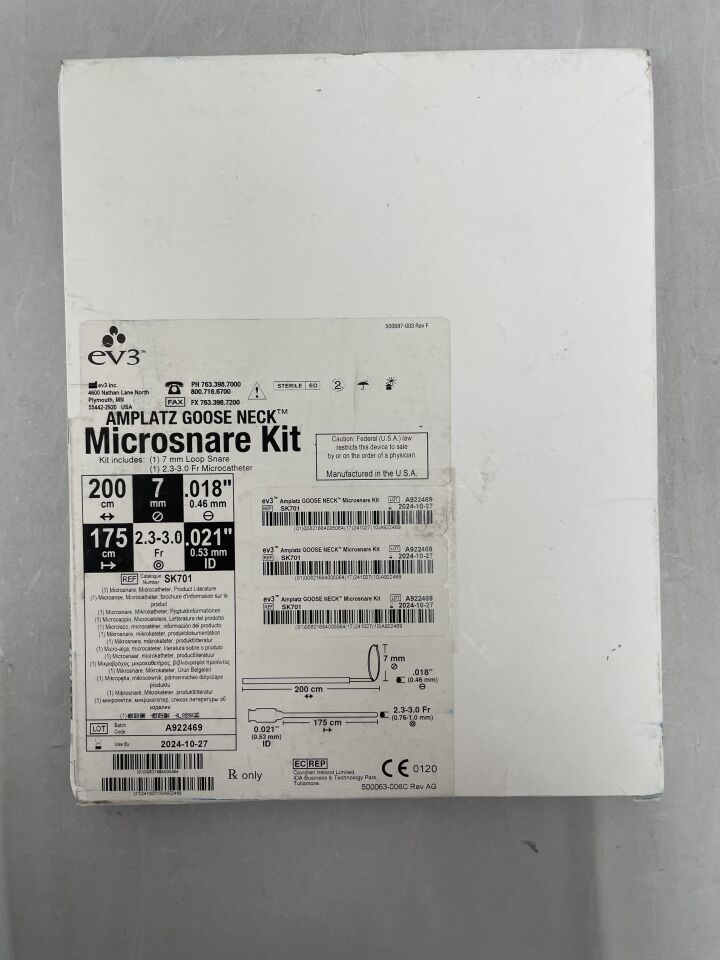 SK701 - EV3 - Amplatz Goose Neck Microsnare Kit: 200cm x 7mm, 175cm, (BX/1) - ( Expiry Date: 2025-01-26 )