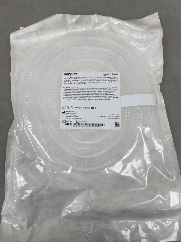 0700-025-000 - STRYKER - 10 Foot Tubing, for use with Neptune Rovers, (EA) - ( Expiry Date: 2025-10-01 )