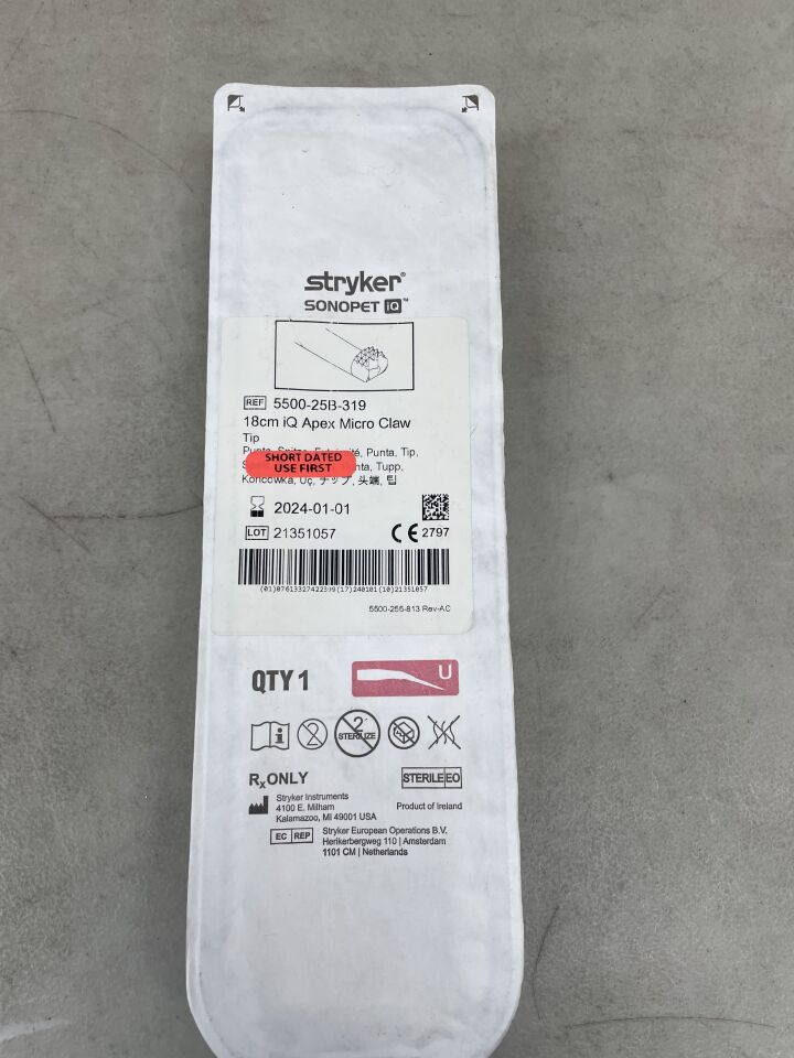 5500-25B-319 - STRYKER - Sonopet IQ 18cm Apex Micro Claw 7.2", (EA) - ( Expiry Date: 2024-01-01 )