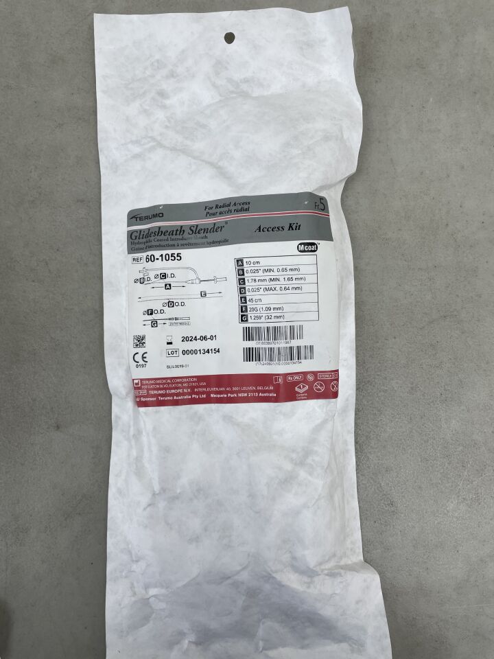 60-1055 - TERUMO - glidesheath slender a-kit 5f x 10cm, 20g (rm*es5j10hat), (EA) - ( Expiry Date: 2024-06-01 )
