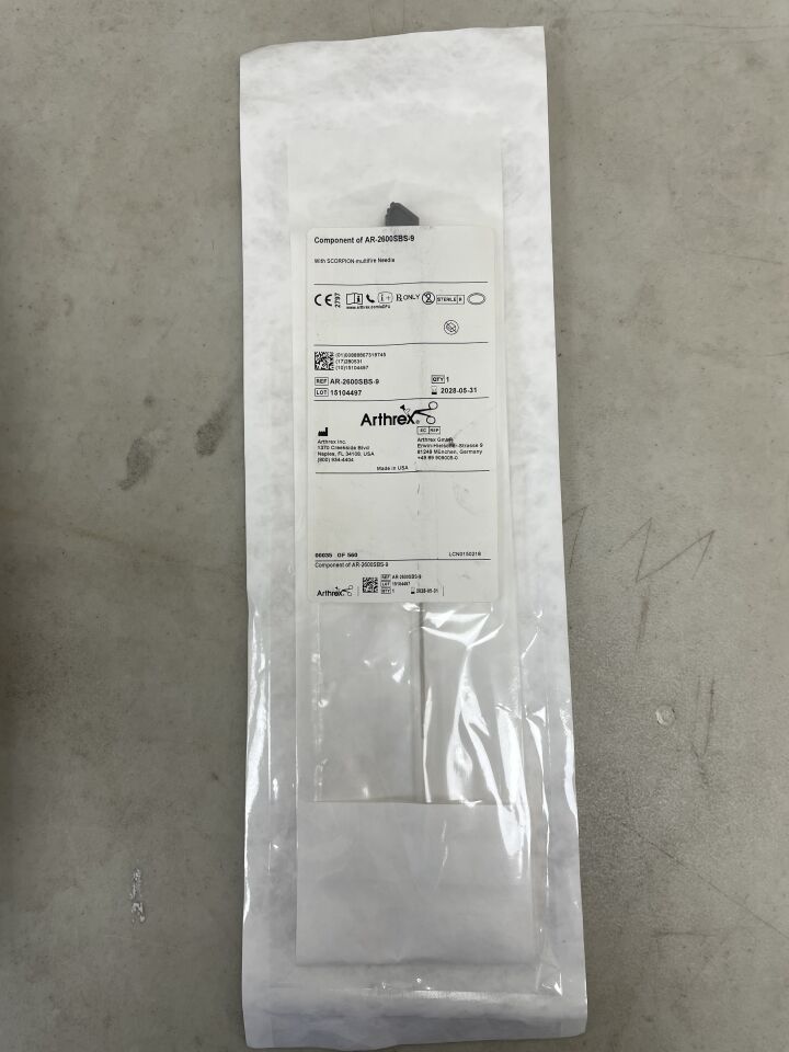 CO-AR-2600SBS-9 - ARTHREX - Component of (AR-2600SBS-9) SCORPION-MULTIFIRE NEEDLE, 4.75/5.5 X 19.1MM, (EA) - ( Expiry Date: 2028-05-31 )
