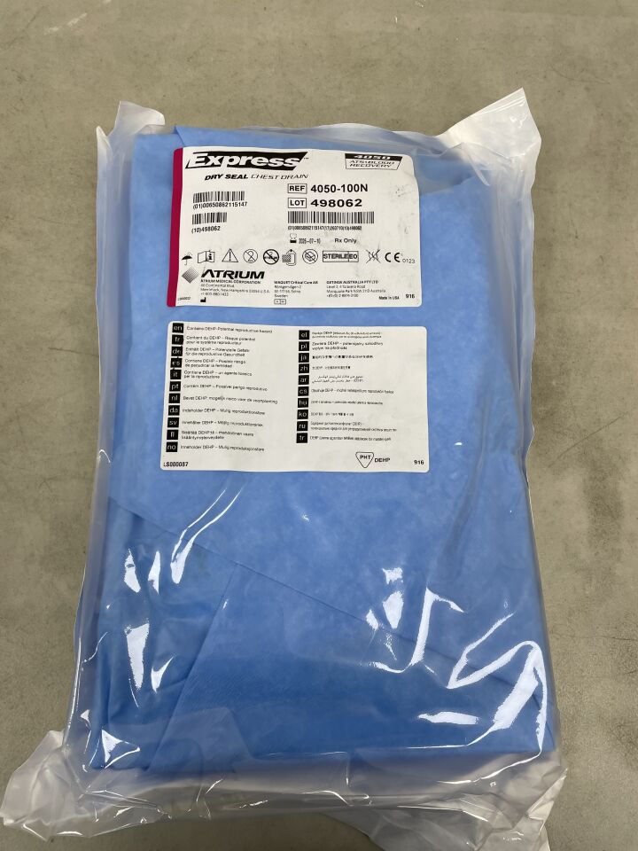 4050-100N - ATRIUM - Express Dry Seal Chest Drain, ATS Blood Recovery, (EA) - ( Expiry Date: 2026-07-10 )