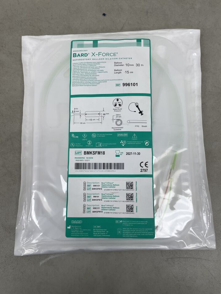 996101 - BARD - X-Force N30 Nephrostomy Balloon Dilation Catheter 10mm x 150mm w/Inflation Device, (EA) - ( Expiry Date: 2027-11-30 )