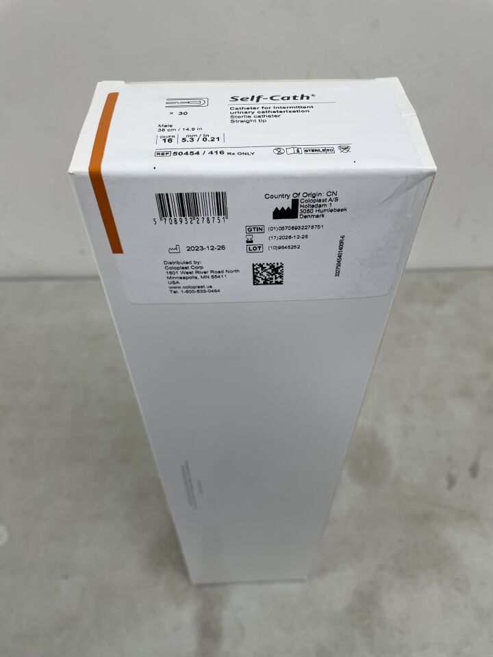 50454/416 - COLOPLAST - Self-Cath Intermitten Urinary Cathter, Straight Tip, 16Fr, (BX/30) - ( Expiry Date: 2026-12-25 )