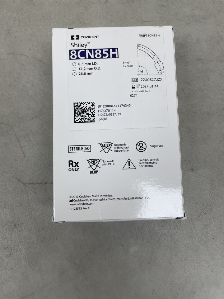 8CN85H  -  COVIDIEN  -  Shiley Flexible Tracheostomy Tube w/TaperGuard Cuff, DIC 8.5mm (No Box) , ( BX/1 )  -  ( Expiry Date : 2027-01-14 )
