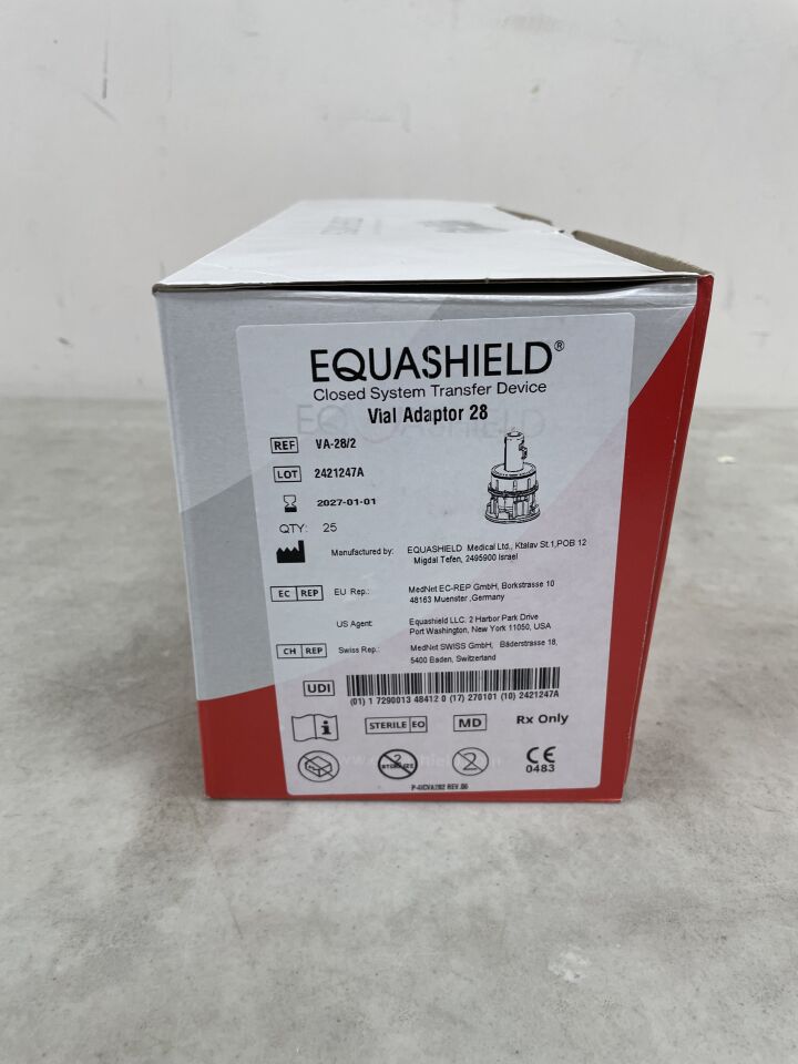 VA-28/2 - EQUASHIELD MEDICAL - Closed System for Drug Transfer (CSDT) Vial Adaptor 28, (BX/25) - ( Expiry Date: 2027-01-01 )