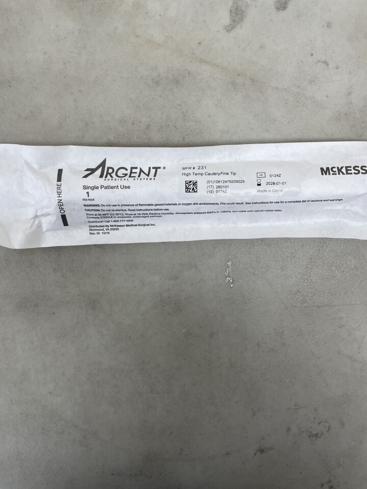 231 - MCKESSON MEDICAL - Argent Fine Tip High Temperature, (EA) - ( Expiry Date: 2028-01-01 )