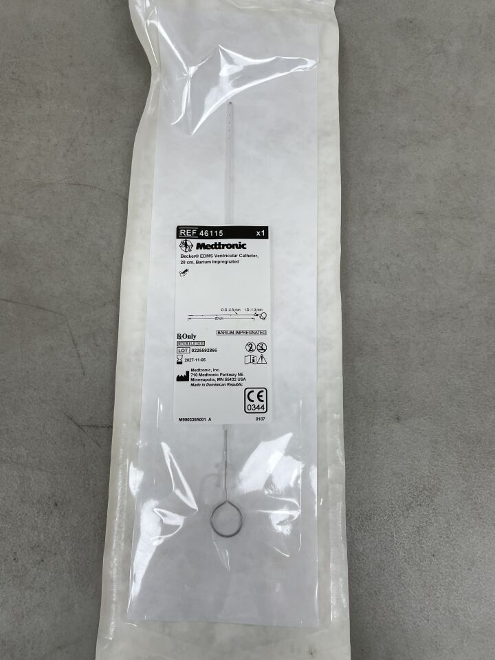 46115  -  MEDTRONIC  -  Becker EDMS Ventricular Catheter, Barium, 20cm , ( EA )  -  ( Expiry Date : 2027-11-05 )