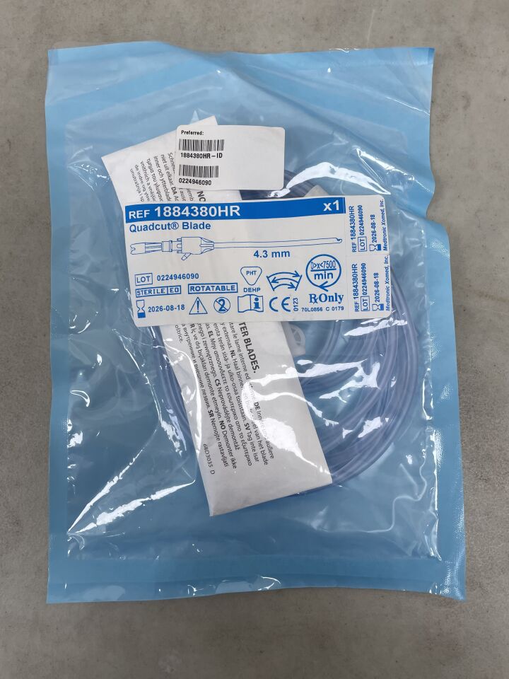1884380HR  -  MEDTRONIC  -  4.3mm Rotatable Quadcut Blade, 13cm , ( EA )  -  ( Expiry Date : 2026-08-18 )