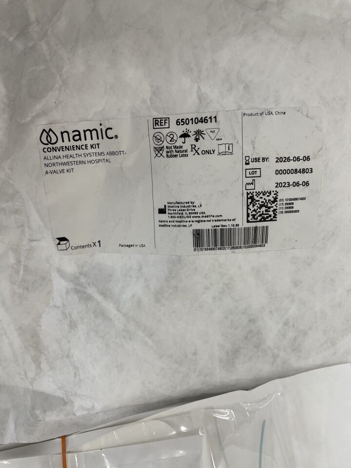 650104611 - MEDLINE - Namic Convenience Kit, 4 Valve, (EA) - ( Expiry Date: 2026-06-06 )