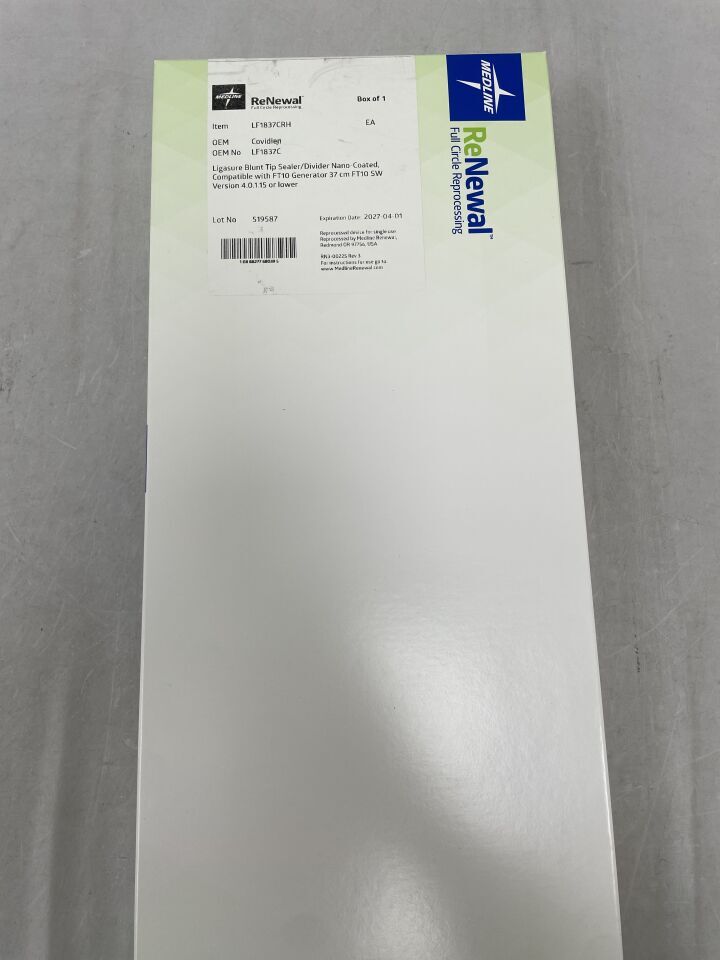 LF1837CRH - MEDLINE - COVIDIEN LigaSure Blunt Tip 37cm Laparoscopic Sealer/Divider, Nano-Coated, Compatible w/FT10 v4.0.1 or Lower (REPROCESSED), () - ( Expiry Date: 2027-04-01 )