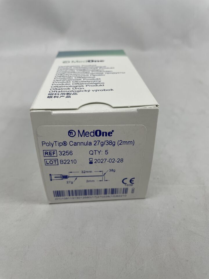 3256 - MEDONE SURGICAL - PolyTip Cannula 27g/38g (2mm), (BX/5) - ( Expiry Date: 2027-02-28 )