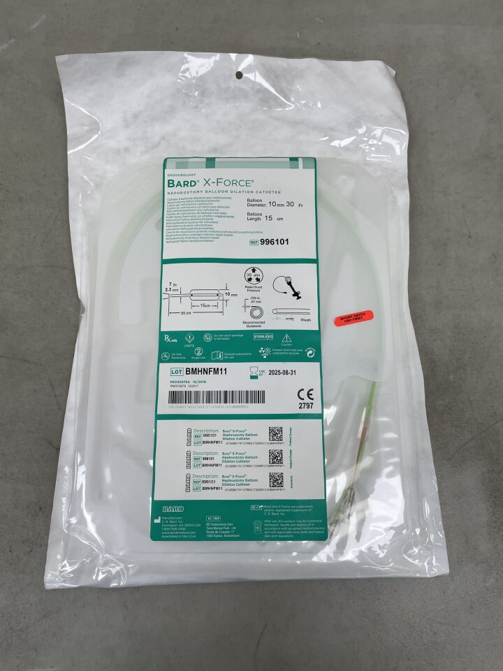 996101 - BARD - X-Force N30 Nephrostomy Balloon Dilation Catheter 10mm x 150mm w/Inflation Device, () - ( Expiry Date: 2025-08-31 )