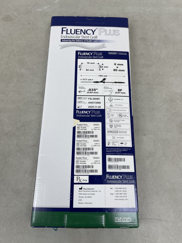 FEL06080 - BARD - Fluency Plus Endovascular Stent Graft - 6mm x 80mm x 117cm, (BX/1) - ( Expiry Date: 2025-11-25 )
