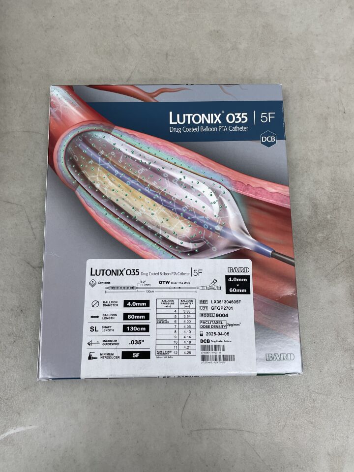 LX351304605F - BARD - lutonix 035 drug coated balloon pta catheter, 4mm x 60mm x 130cm, 5f, (BX/1) - ( Expiry Date: 2025-04-05 )