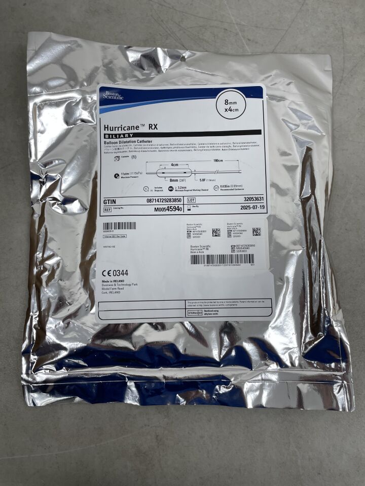 4594 - BOSTON SCIENTIFIC - Hurricane RX Balloon Dilatation Catheter - Biliary - 8mm x 4cm, () - ( Expiry Date: 2025-07-19 )