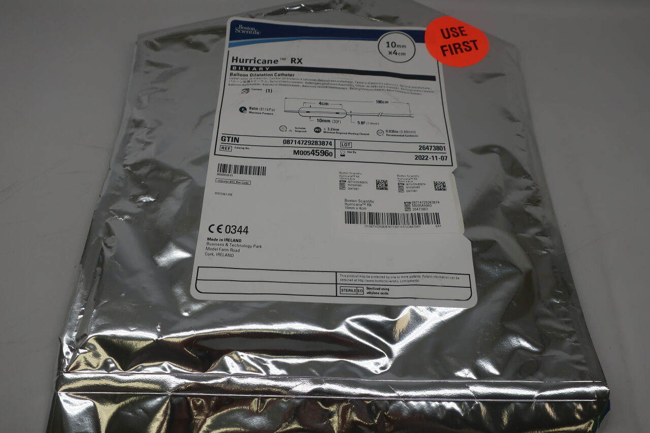 4596 - BOSTON SCIENTIFIC - Hurricane RX Balloon Dilatation Catheter, biliary, 10mm x 4cm ballon, 5.8F x 180cm, (EA) - ( Expiry Date: 2025-06-29 )