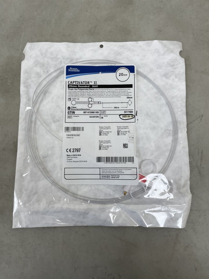 6124 - BOSTON SCIENTIFIC - Captivator II Single-Use Polypectomy Snare - Rounded/Stiff - 20mm x 240cm, (EA) - ( Expiry Date: 2025-09-18 )