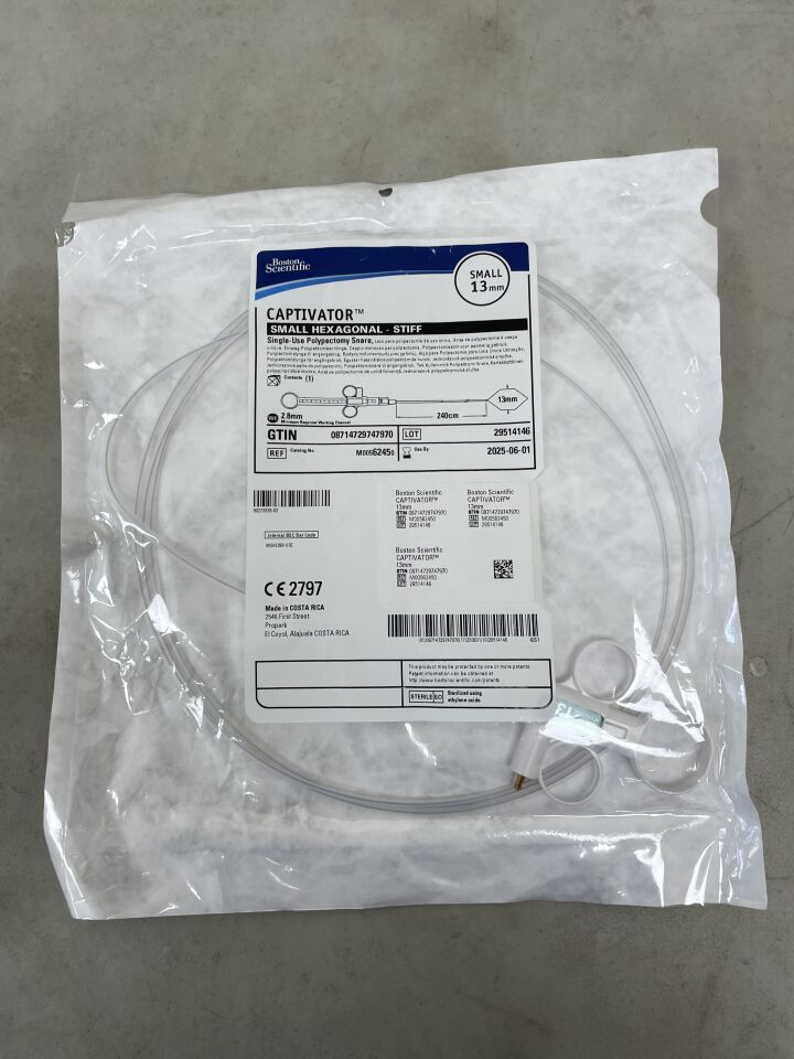 6245 - BOSTON SCIENTIFIC - Captivator Single-Use Polypectomy Snare - Small Hexagonal/Stiff - Small - 13mm x 240cm, (EA) - ( Expiry Date: 2025-06-01 )