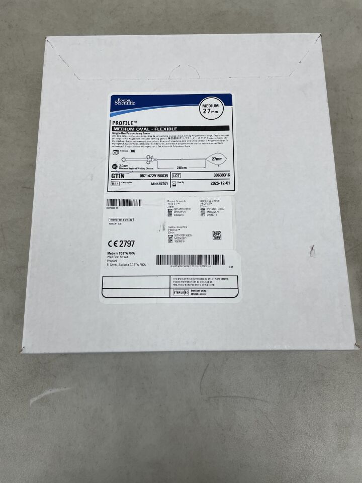 6257 - BOSTON SCIENTIFIC - profile single-use polypectomy snare - medium oval, flexible - 27mm, (BX/10) - ( Expiry Date: 2025-12-01 )