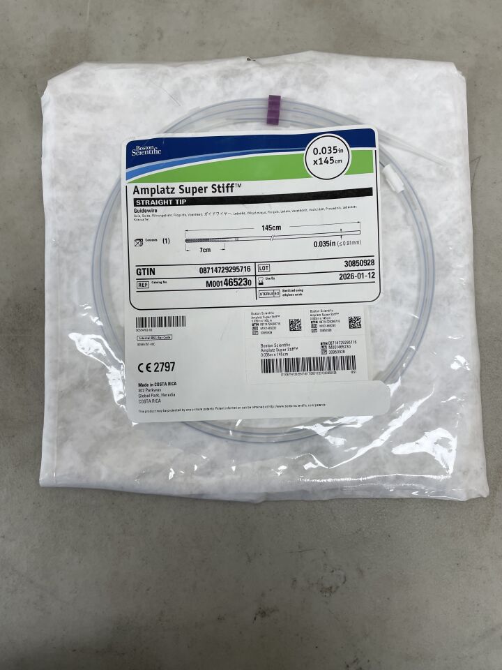 46523 - BOSTON SCIENTIFIC - Amplatz Super Stiff Guidewire - Straight Tip - .035" x 145cm, (EA) - ( Expiry Date: 2026-01-12 )