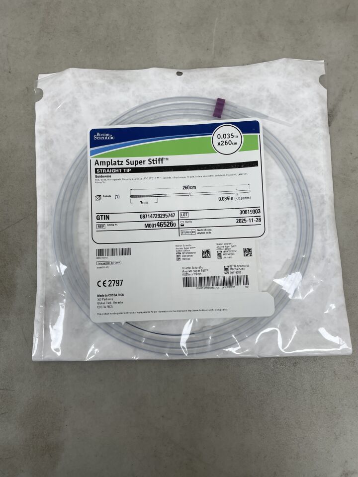 46526 - BOSTON SCIENTIFIC - Amplatz Super Stiff Guidewire - Straight Tip - .035" x 260cm, () - ( Expiry Date: 2025-11-28 )