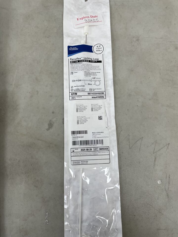 410204 - BOSTON SCIENTIFIC - Percuflex Locking Loop w/ Fader Tip Nephrostomy Catheter 8.3F x 26cm, (EA) - ( Expiry Date: 2025-08-29 )