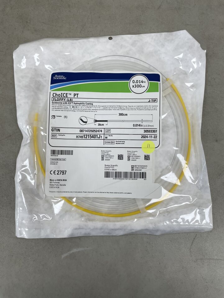 1215401J - BOSTON SCIENTIFIC - Choice PT Floppy Guidewire, 0.014 in. dia. x 300 cm Length, (EA) - ( Expiry Date: 2024-11-22 )