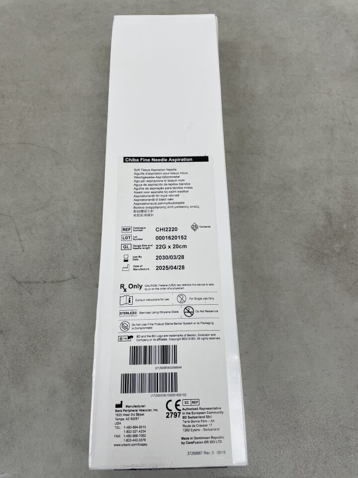 CHI2220  -  BARD  -  BD Chiba Fine Needle Aspiration (FNA) 22G x 20cm , ( BX/10 )  -  ( Expiry Date : 2030-03-28 )