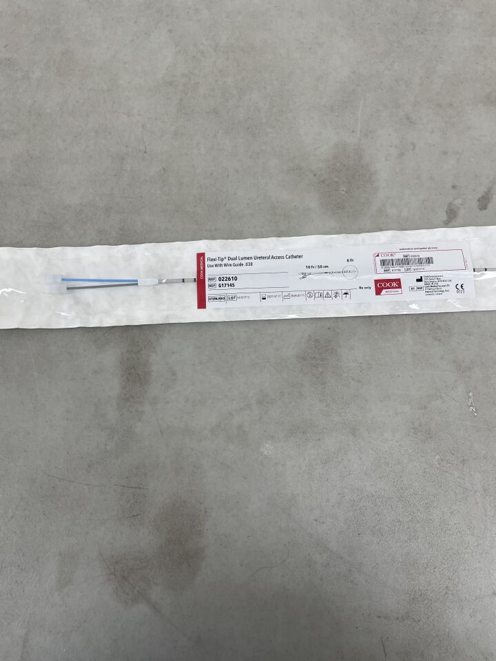 G17145  -  COOK  -  Flexi-Tip Dual Lumen Ureteral Access Catheter, Standard 6/10F x 50cm , ( EA )  -  ( Expiry Date : 2027-07-11 )