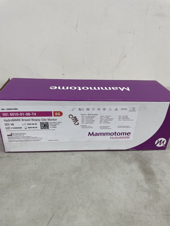 4010-01-08-T4 - DEVICOR MEDICAL - Mammotome HydroMark Ti Biopsy Site Marker, Butterfly 8G, (BX/10) - ( Expiry Date: 2026-06-05 )