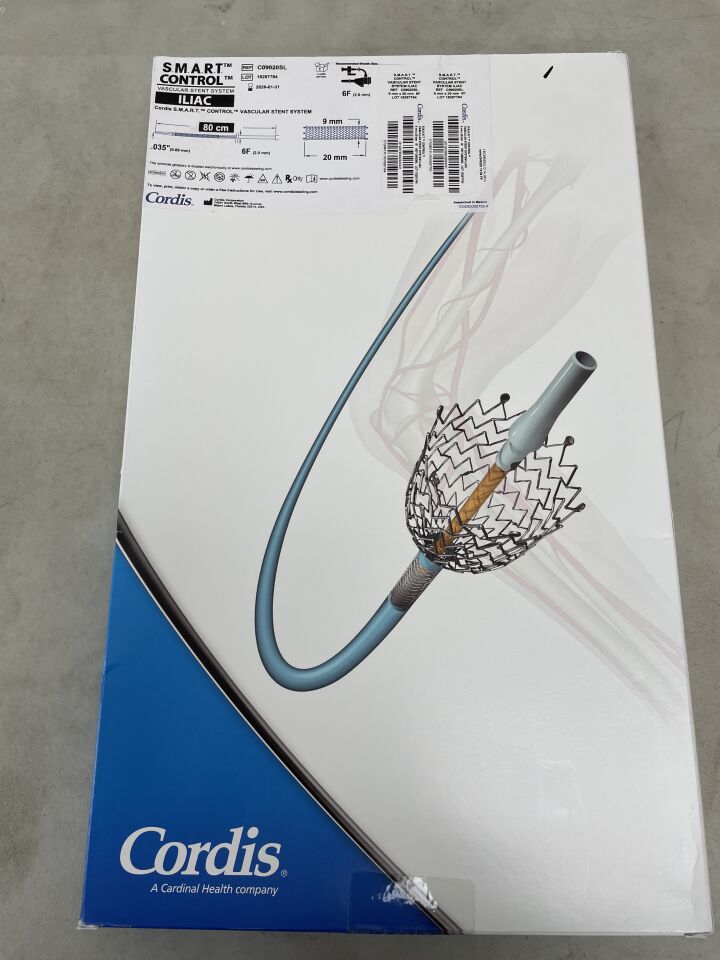 C09020SL - CORDIS - S.M.A.R.T. Control Vascular Stent System - ILIAC - 9mm x 20mm x 80cm, (BX/1) - ( Expiry Date: 2026-01-31 )