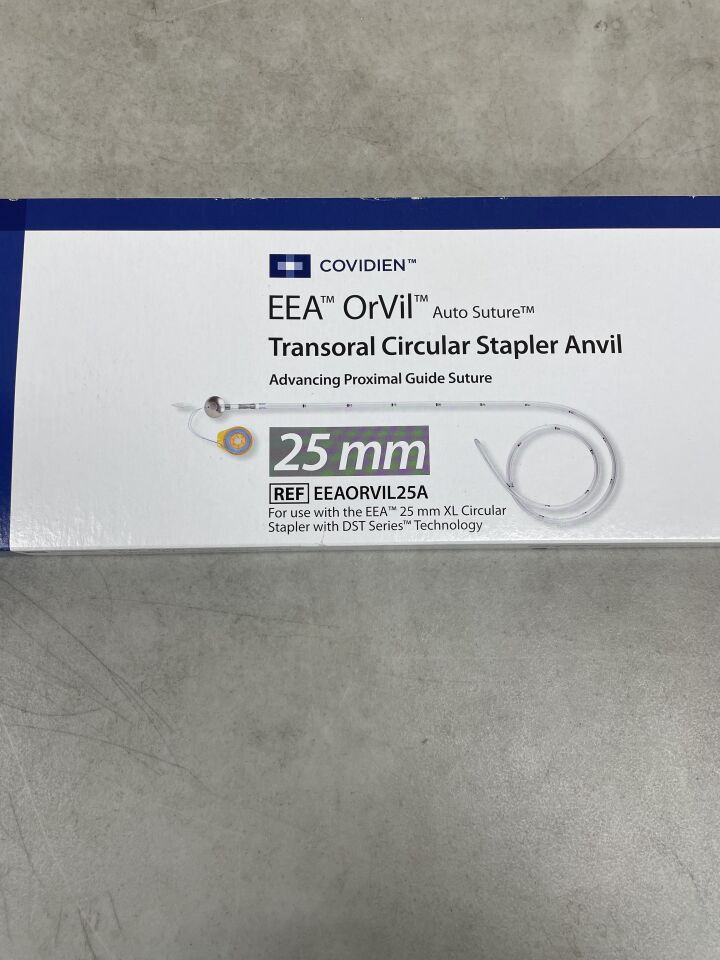 EEAORVIL25A - COVIDIEN - EEA OrVil Single-Use Pre-titled Anvil Circular Stapler with DST Series Technology, 25 mm Size, (BX/3) - ( Expiry Date: 2025-07-31 )