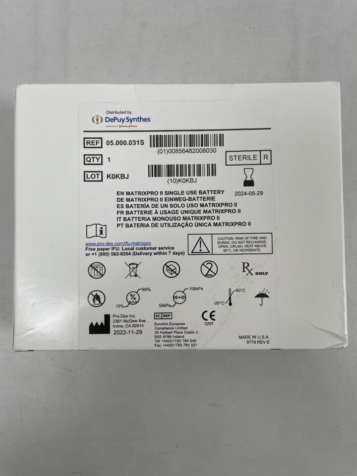 05.000.031S - DEPUY - MatrixPro II Battery Pack, (BX/1) - ( Expiry Date: 2024-05-29 )