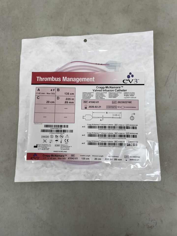 41042-01 - EV3 - Cragg-McNamara Valved Infusion Catheter 4F x 135cm x 20cm, (EA) - ( Expiry Date: 2026-02-21 )