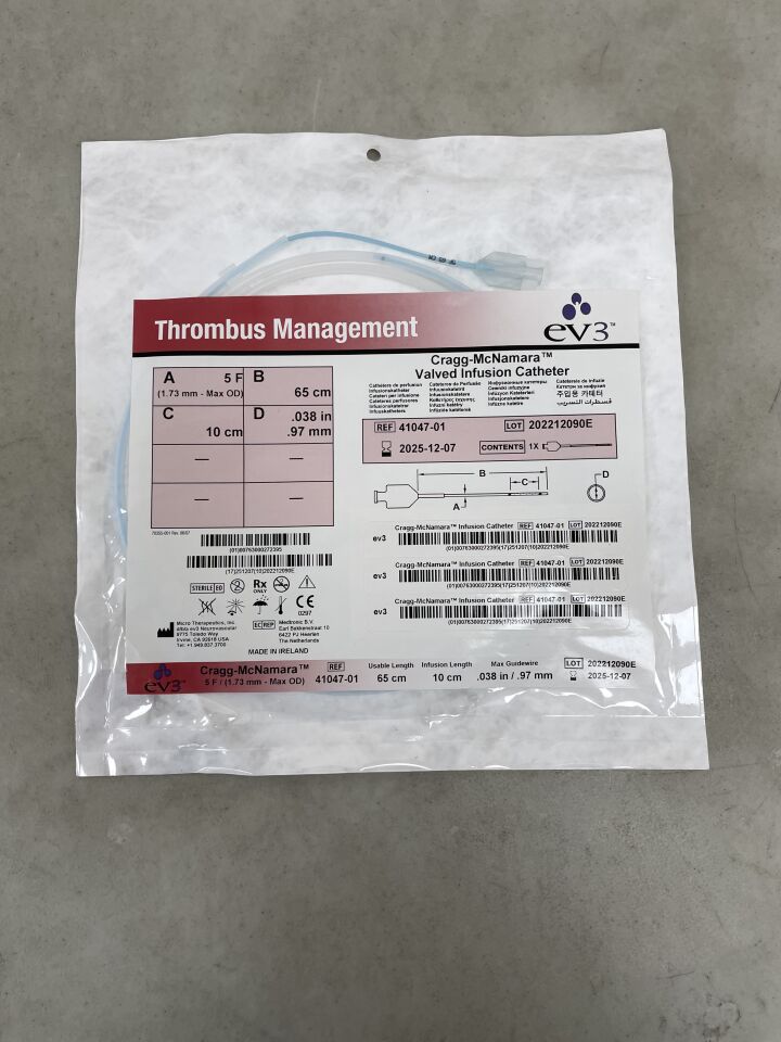 41047-01 - EV3 - Cragg-McNamara Valved Infusion Catheter 5F x 65cm x 10cm, (EA) - ( Expiry Date: 2025-12-07 )