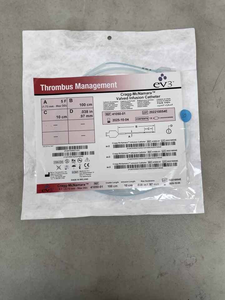 41050-01 - EV3 - Cragg-McNamara Valved Infusion Catheter 5F x 100cm x 10cm, (EA) - ( Expiry Date: 2025-10-04 )