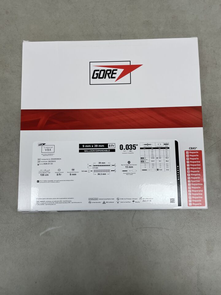 BXA093902A - GORE - Heparin Viabahn VBX Balloon Expandable Endoprosthesis, 9mm x 39mm, 8Fr, (BX/1) - ( Expiry Date: 2026-01-03 )