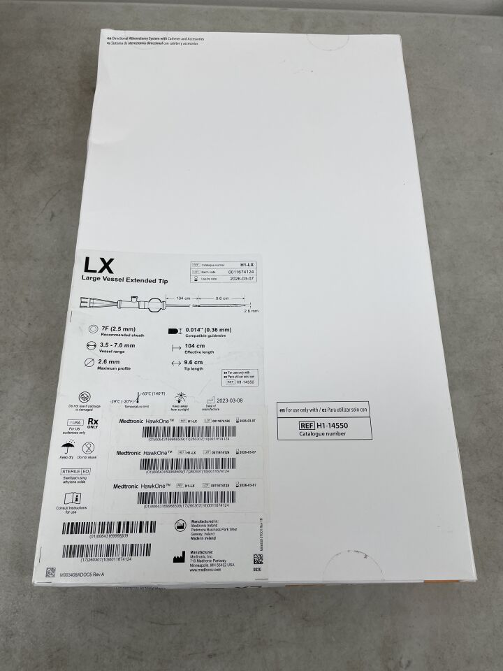 H1-LX - MEDTRONIC - ev3 HawkOne LX Extended Tip 7F Directional Atherectomy System, (BX/1) - ( Expiry Date: 2026-03-07 )