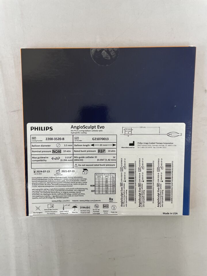 2200-3520-B - PHILIPS - PTA scoring Balloon Catheter 3.5 mm X 15 mm X 139 cm, (BX/1) - ( Expiry Date: 2025-07-11 )