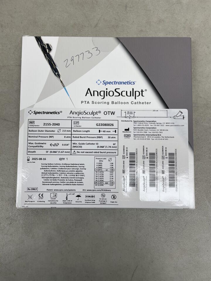 2155-2040 - SPECTRANETICS - AngioSculpt OTW PTA Scoring Balloon Catheter - 2.0mm x 40mm x 155cm, (BX/1) - ( Expiry Date: 2025-08-16 )