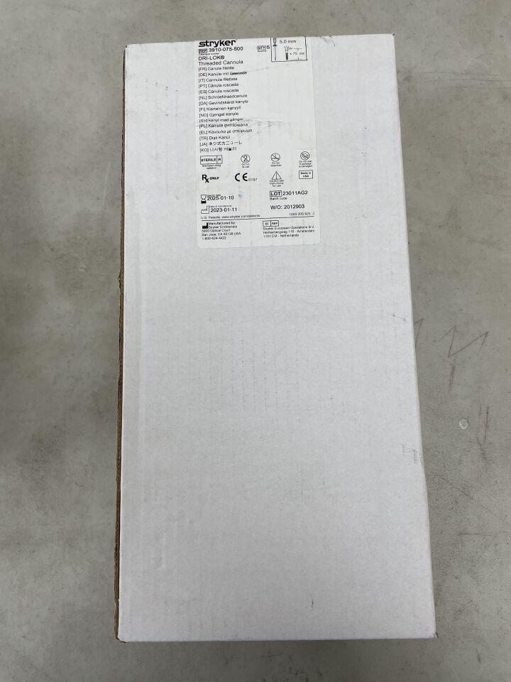 3910-075-500 - STRYKER - Dri-Lok Threaded Cannula, 5 dia. x 75 mm Length, Standard, (BX/5) - ( Expiry Date: 2025-01-10 )