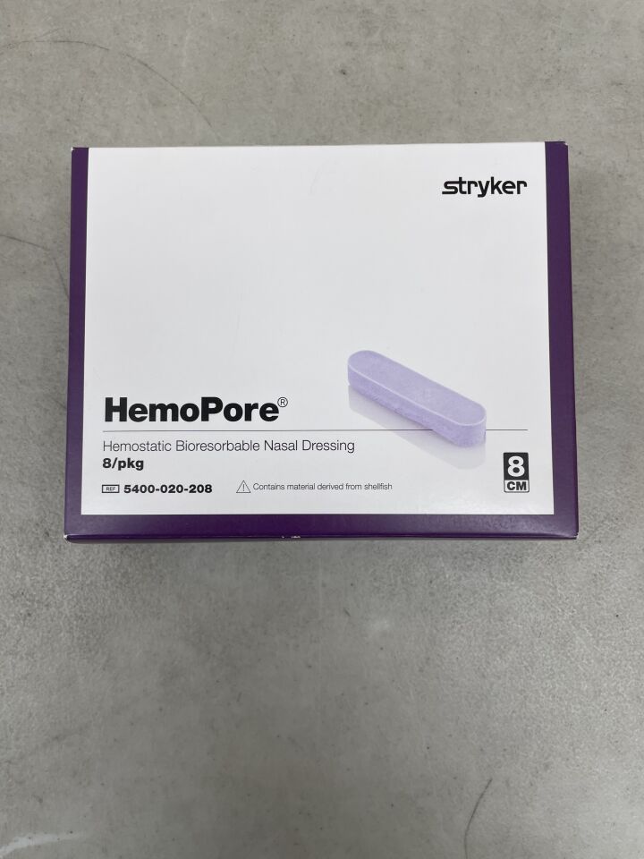 5400-020-208 - STRYKER - HemoPore Nasal Dressing 8cm, (BX/8) - ( Expiry Date: 2026-01-13 )