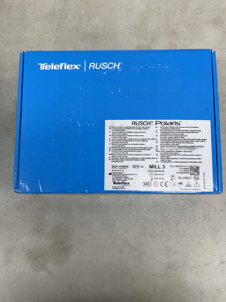 4150030 - TELEFLEX - Rusch Polaric Fiber Optic Laryngoscope Blade Mill 3, (BX/10) - ( Expiry Date: 2025-04-02 )